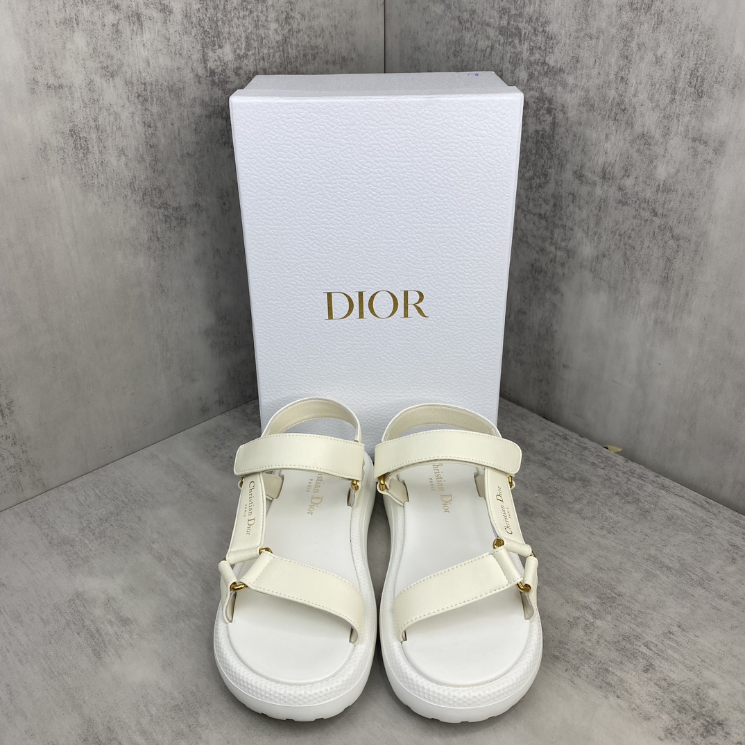 Dior 新款上架 Dior迪奥 24ss 最新火爆凉鞋 升级魔术贴凉拖鞋 鞋面 牛皮/ 电绣 羊皮里 d五金扣 开模TPU大底