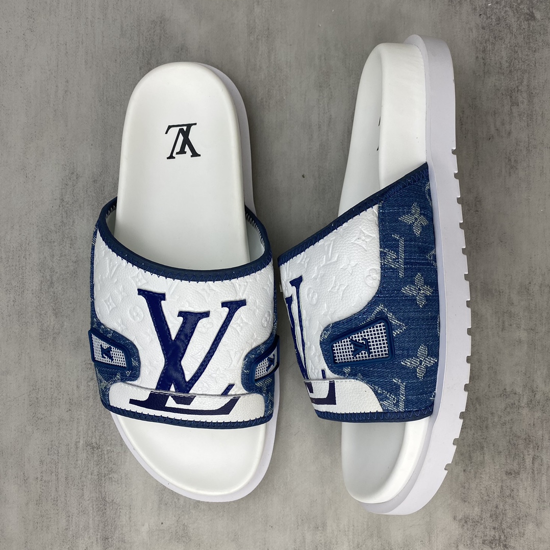 Louis Vuitton 新色上架 LV 24ss 春夏男装凉拖 楦型与 一致 进口 皮料制作 高品质拖鞋凉鞋 尺码：38-45