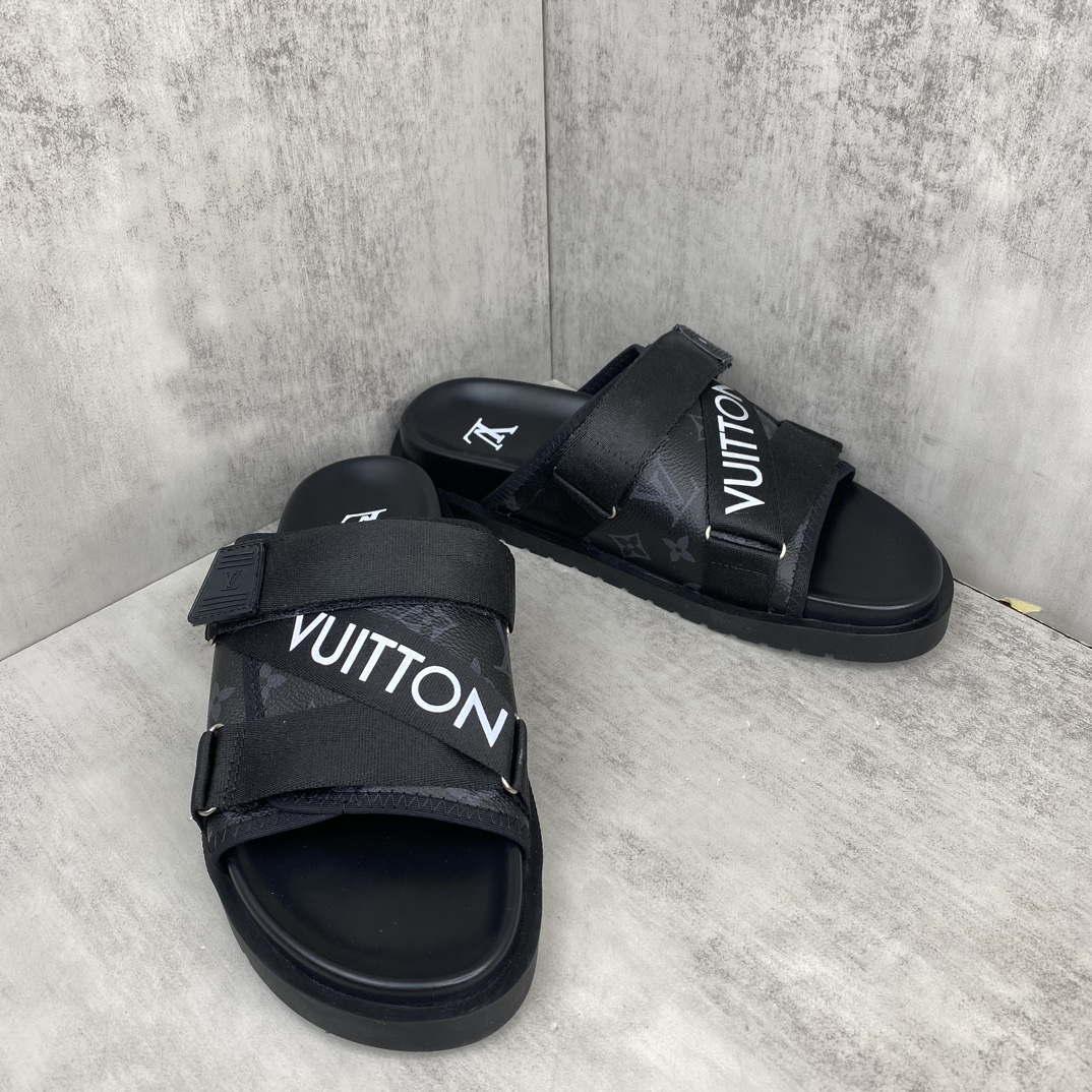 Louis Vuitton 新色上架 LV 24ss 春夏男装凉拖 楦型与 一致 进口 皮料制作 高品质拖鞋凉鞋 尺码：38-45