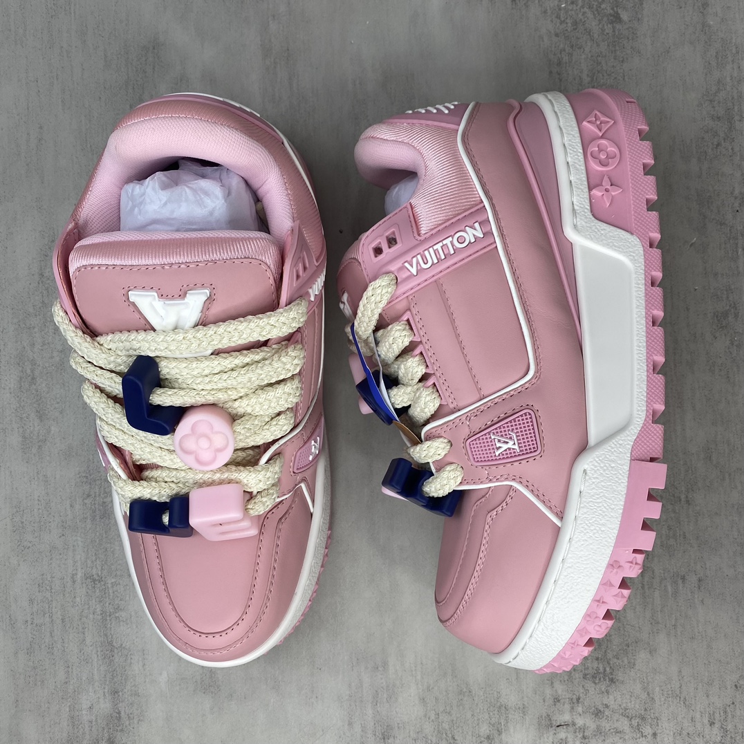 Louis Vuitton 新款上架 正确版 Louis*Vuitton* 24SS走秀款 胖丁Trainer 面包鞋 滑板鞋 休闲 运动鞋 DIY串珠Loui* vuitto* 2024年男装春夏走秀款