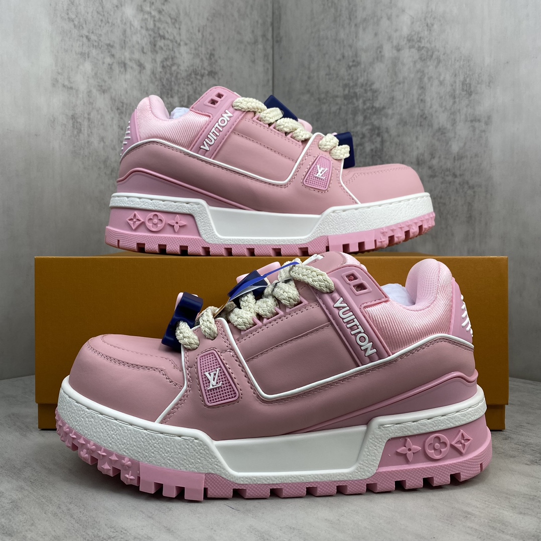 Louis Vuitton 新款上架 正确版 Louis*Vuitton* 24SS走秀款 胖丁Trainer 面包鞋 滑板鞋 休闲 运动鞋 DIY串珠Loui* vuitto* 2024年男装春夏走秀款