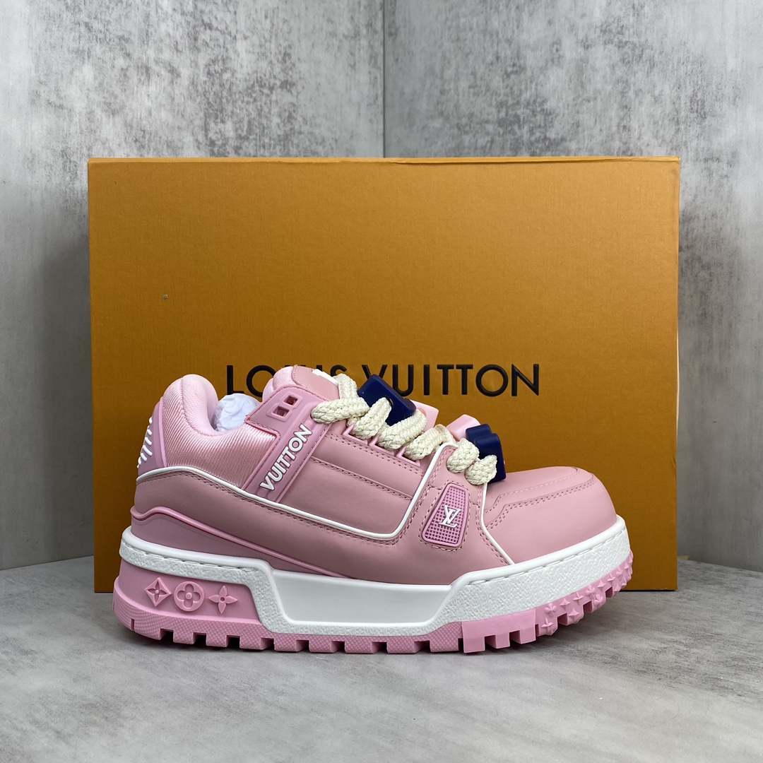 Louis Vuitton 新款上架 正确版 Louis*Vuitton* 24SS走秀款 胖丁Trainer 面包鞋 滑板鞋 休闲 运动鞋 DIY串珠Loui* vuitto* 2024年男装春夏走秀款