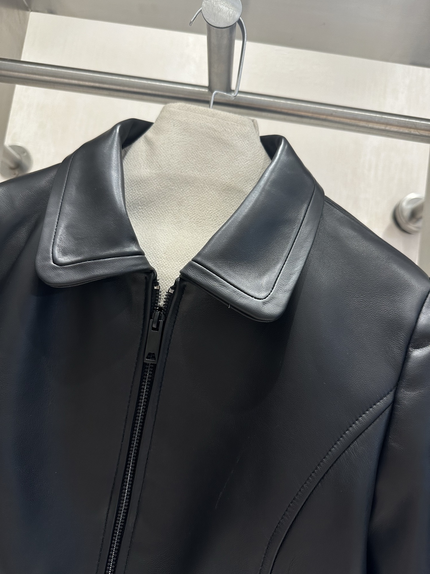 Celine Inspired Lambskin Leather Jacket - Retro Modern Style 5 i1744543202042 1029 0 3