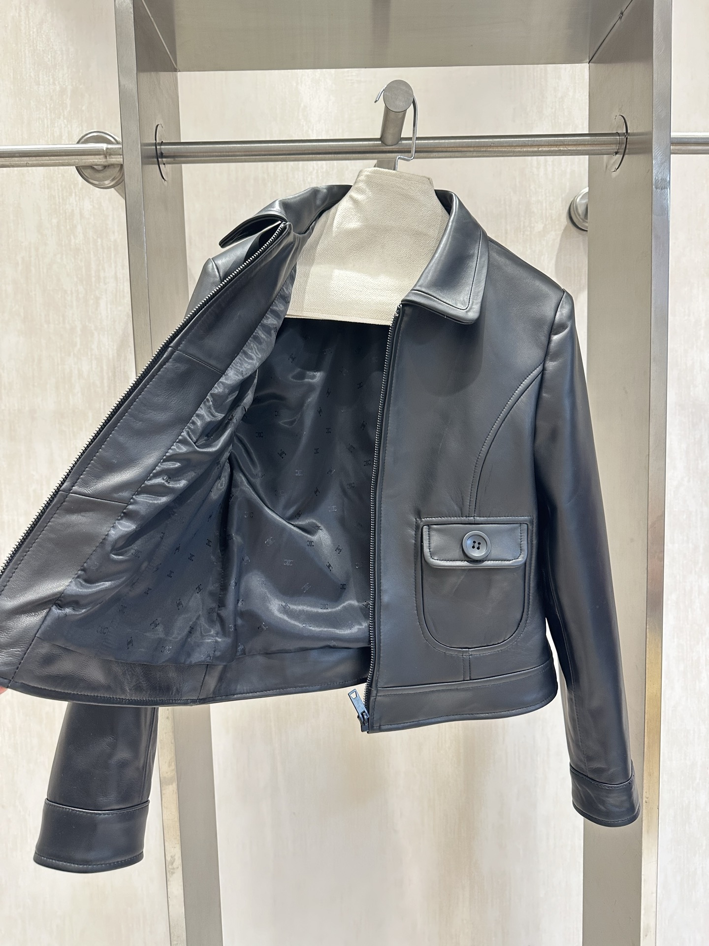 Celine Inspired Lambskin Leather Jacket - Retro Modern Style 3 i1744543202042 2680 0 1