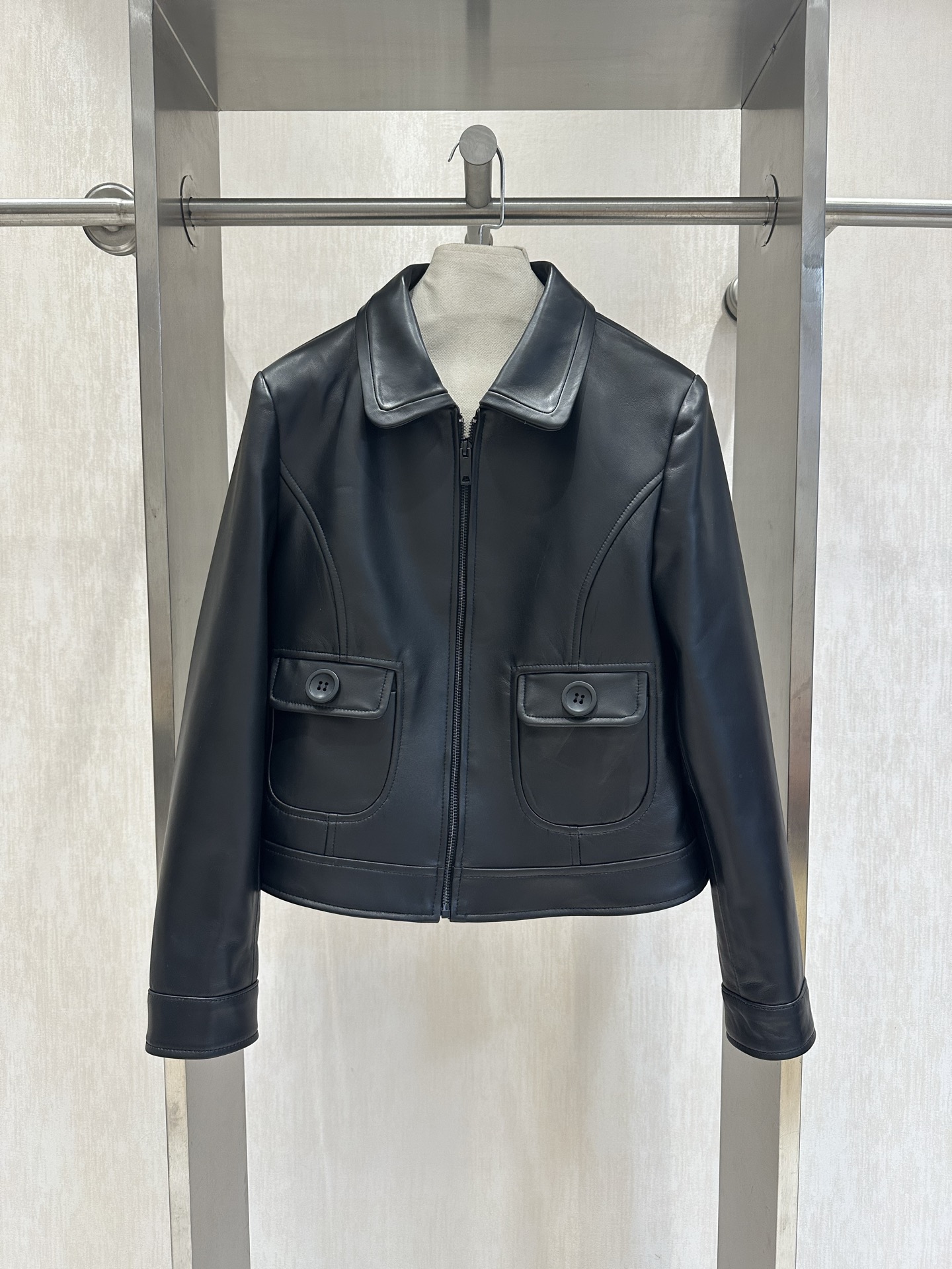 Celine Inspired Lambskin Leather Jacket - Retro Modern Style 2 i1744543204111 2374 0 0