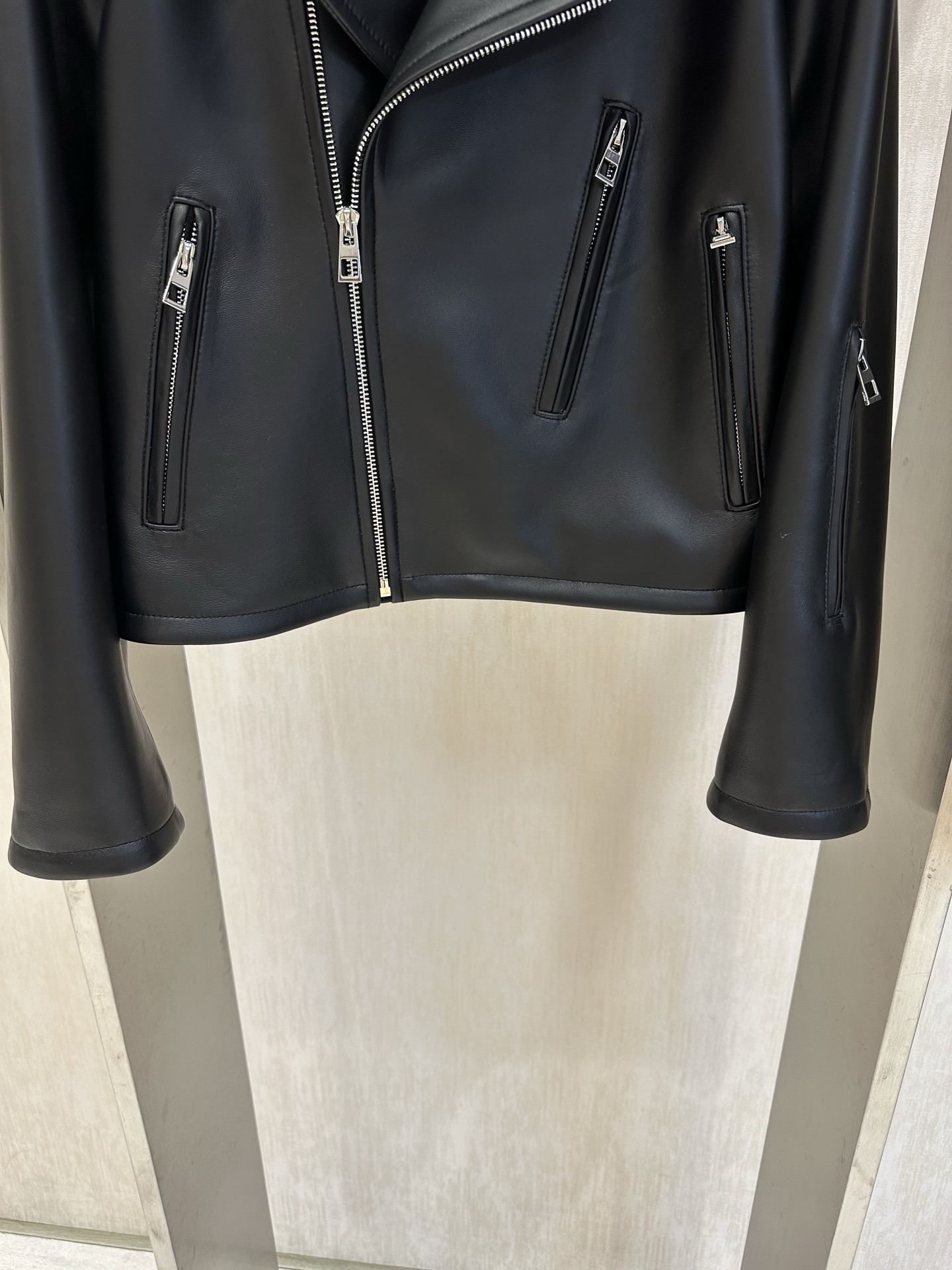 Loewe Leather and Wool Collar Biker Jacket - Chic & Edgy Outerwear 9 i1746631591320 7446 0 7