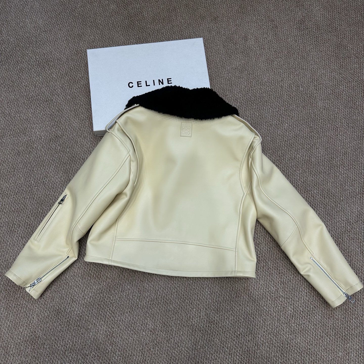 Loewe Biker Jacket: Genuine Leather & Wool Collar, Chic & Edgy Style - M-XL 3 i1746632280298 1404 0 1