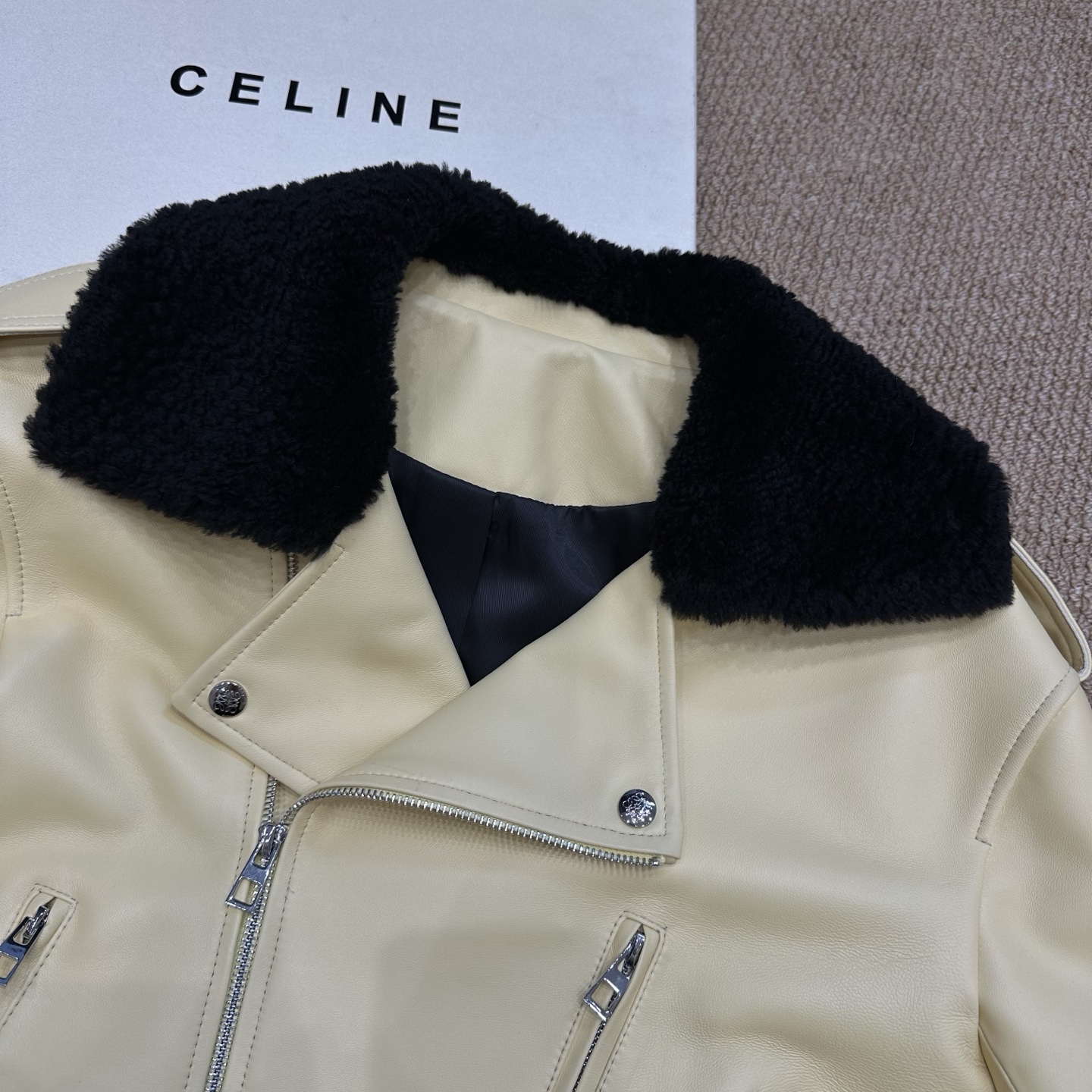 Loewe Biker Jacket: Genuine Leather & Wool Collar, Chic & Edgy Style - M-XL 7 i1746632280359 13 0 5