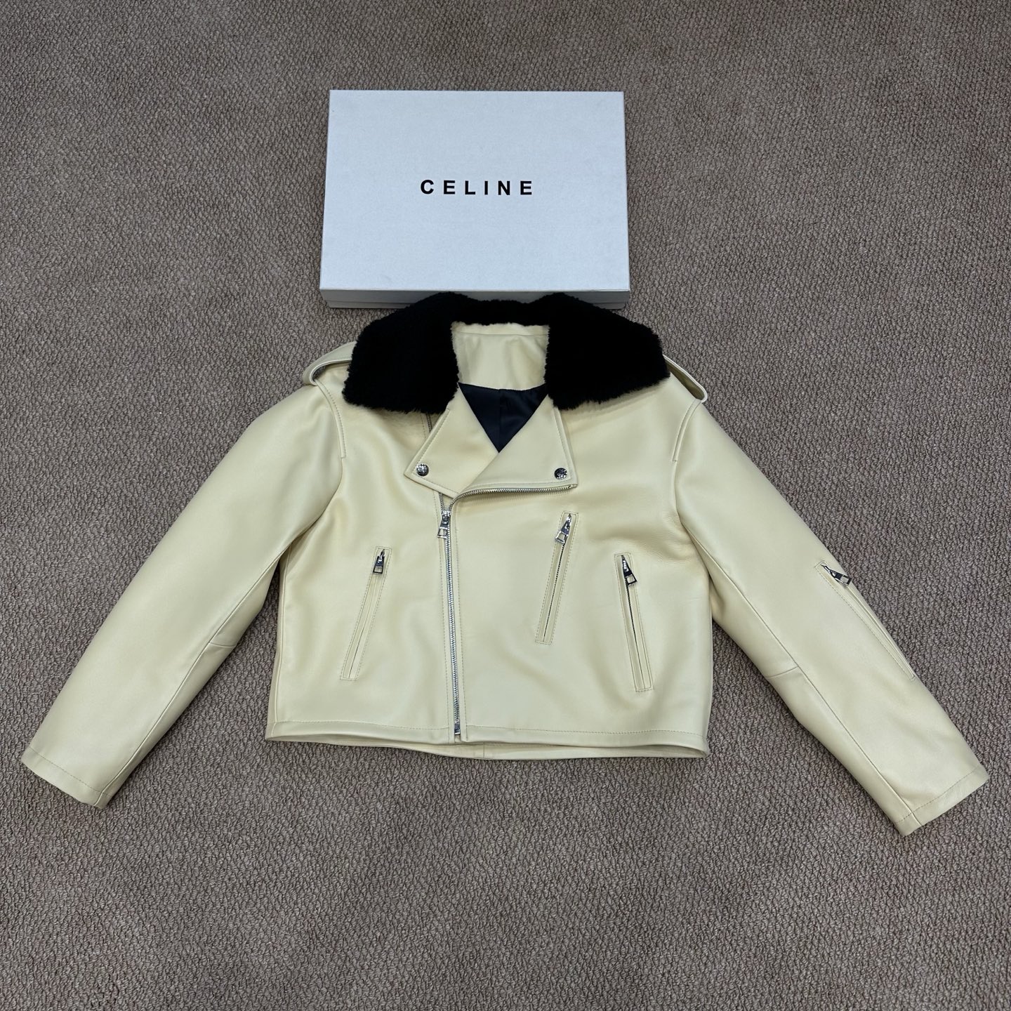 Loewe Biker Jacket: Genuine Leather & Wool Collar, Chic & Edgy Style - M-XL 2 i1746632282229 1030 0 0