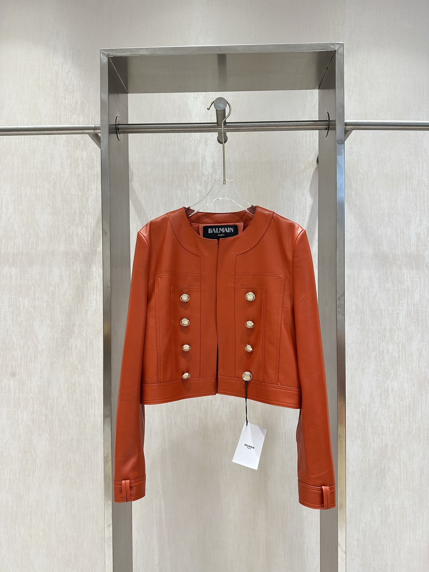 Ba*main Balman Double-Button Short Coat in Soft Skin with Customization Options