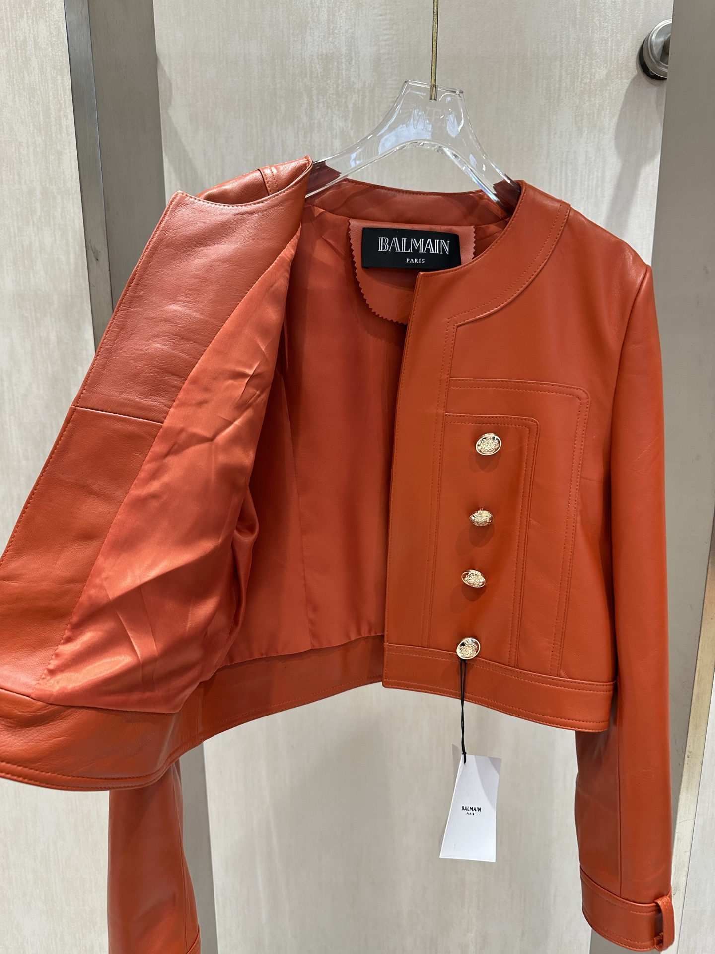 Ba*main Balman Double-Button Short Coat in Soft Skin with Customization Options - 图片 2