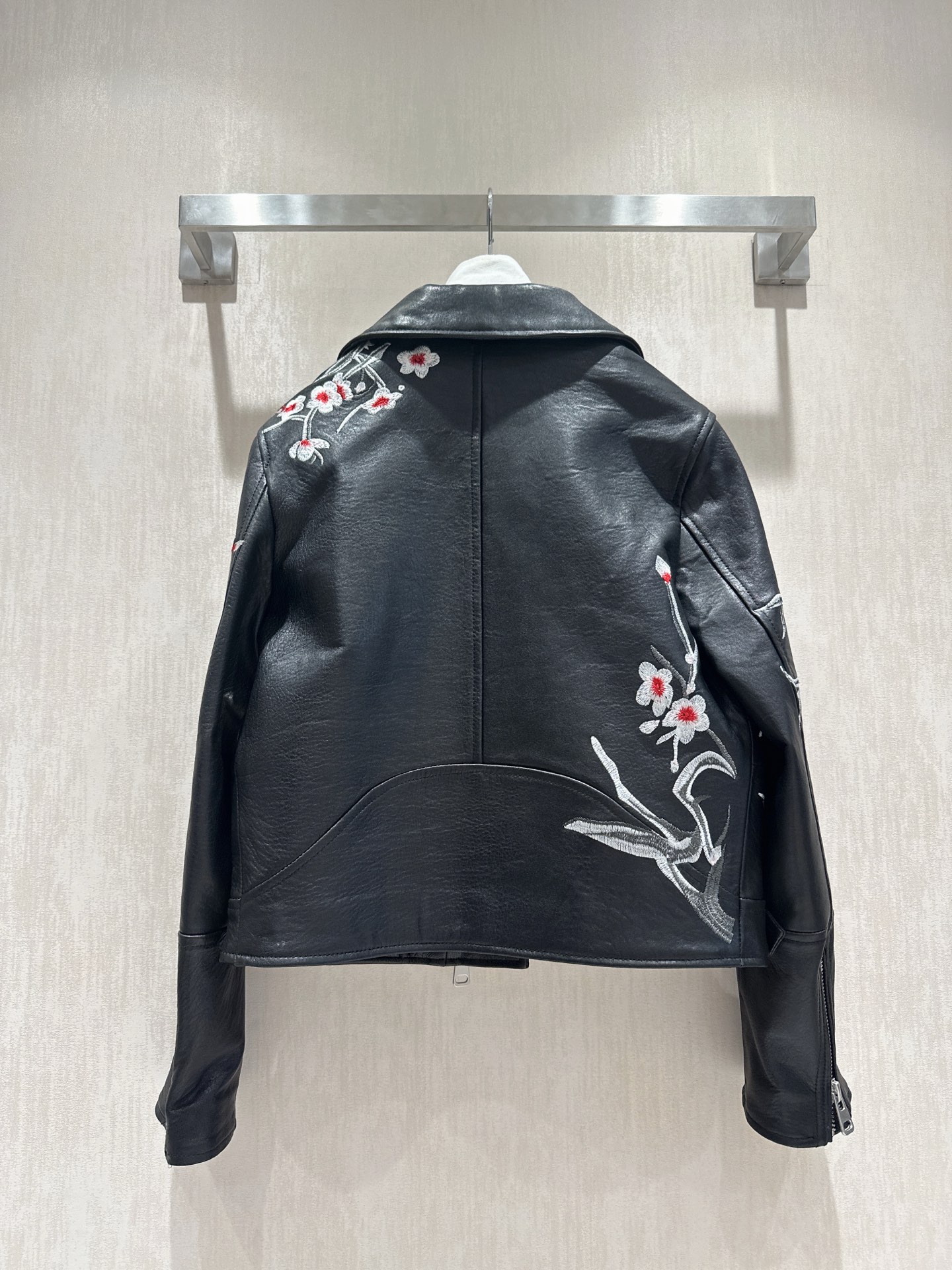 Alexander McQueen Black Embroidered Leather Biker Jacket - Classic & Edgy 4 i1757678152571 9996 0 2