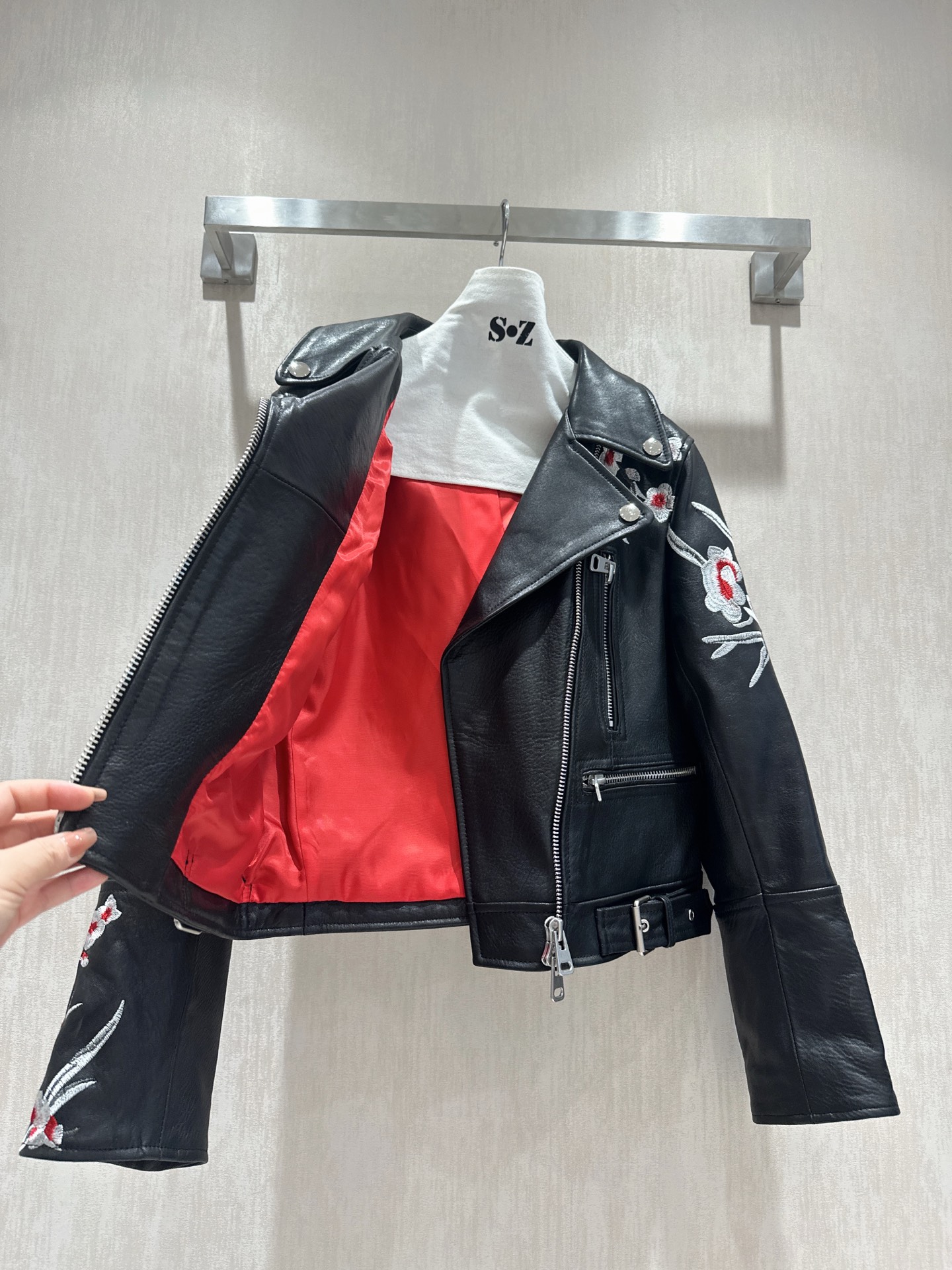 Alexander McQueen Black Embroidered Leather Biker Jacket - Classic & Edgy 3 i1757678152598 178 0 1