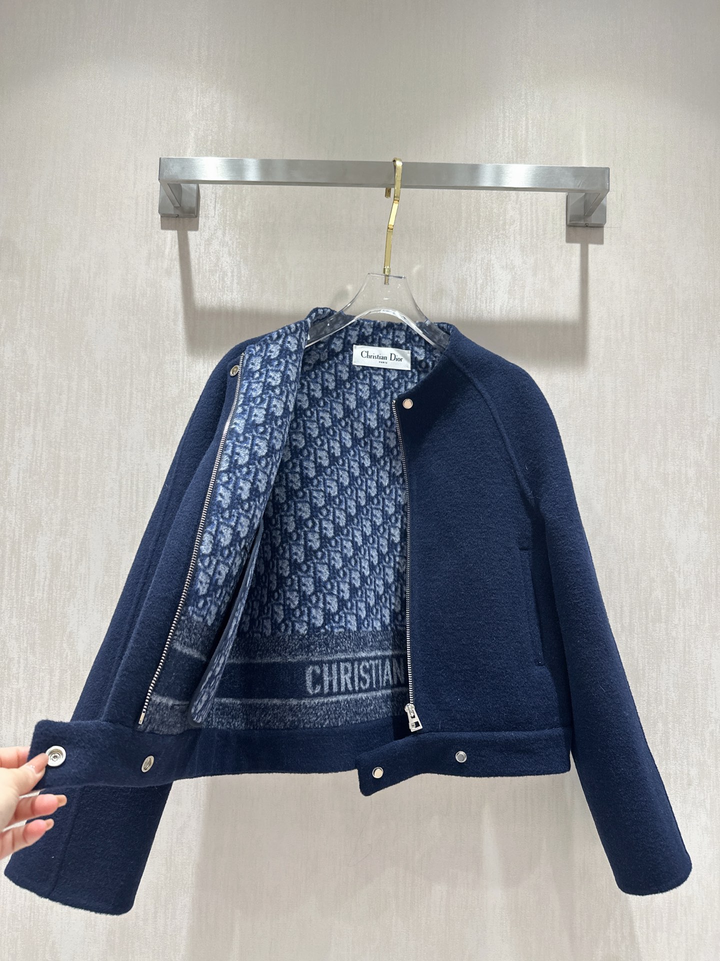Logo Jacquard Wool Blend Coat, Double-Faced Woolen Short Coat 4 i1758359494529 4279 0 2