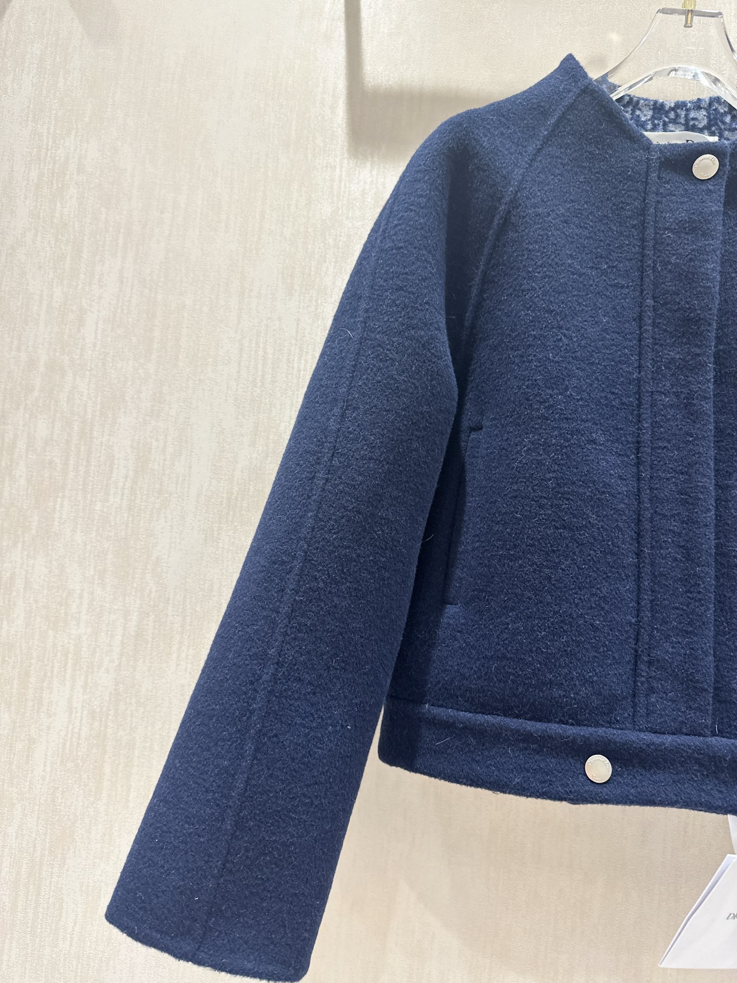 Logo Jacquard Wool Blend Coat, Double-Faced Woolen Short Coat 6 i1758359506571 8244 0 4