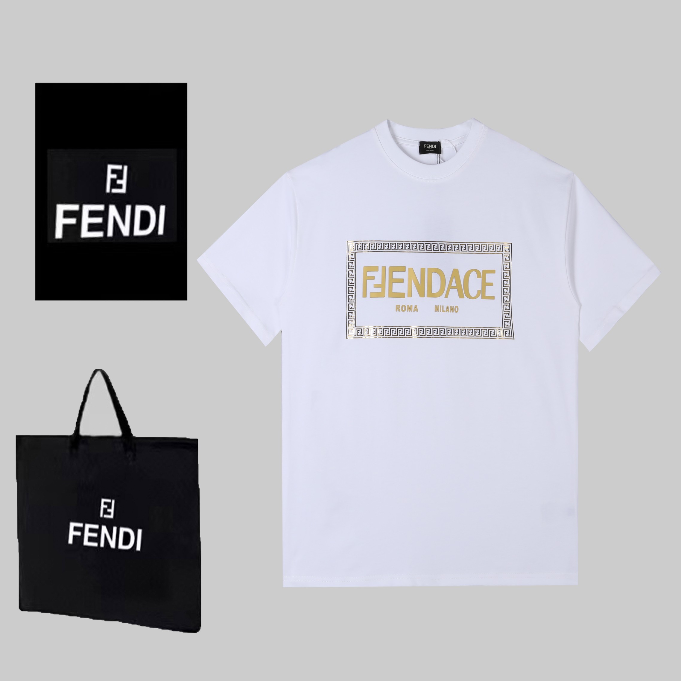 Fendi FEWDI.ss spring/summer new casual hot stamping short-sleeve, front and back high-end hot stamping print. Details …