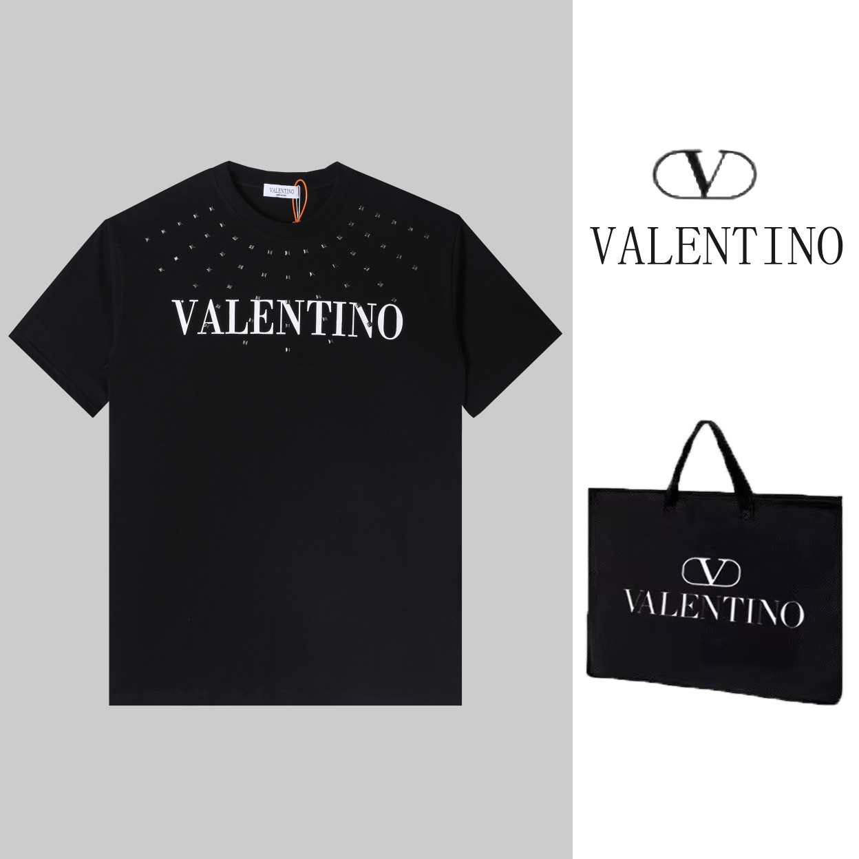 Valentino valentino nueva camiseta de manga corta con estampado y pedrería, alta calidad 🔥 pesado doble hilo 280g 32s …