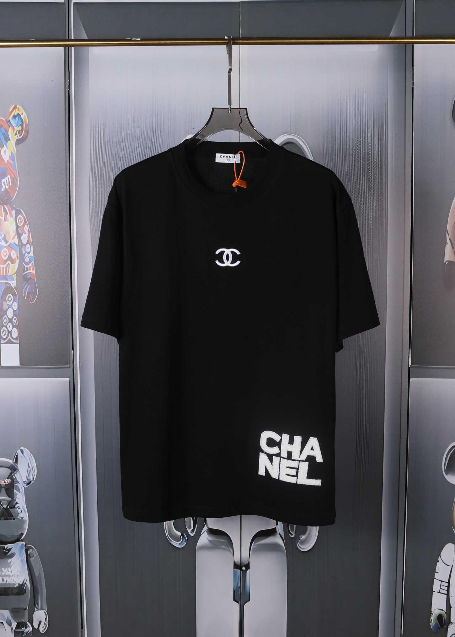 Chanel Embroidered Towel Short Sleeves – High-End Cosmopolitan Fabric, Unisex, Various Sizes - 图片 2