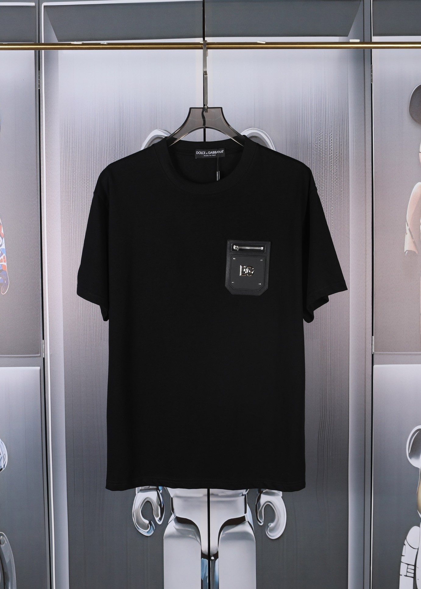 Dolce & Gabbana DG 2024ss nueva camiseta de manga corta con bolsillo de cremallera decorativo, alta calidad 🔥 algodón …