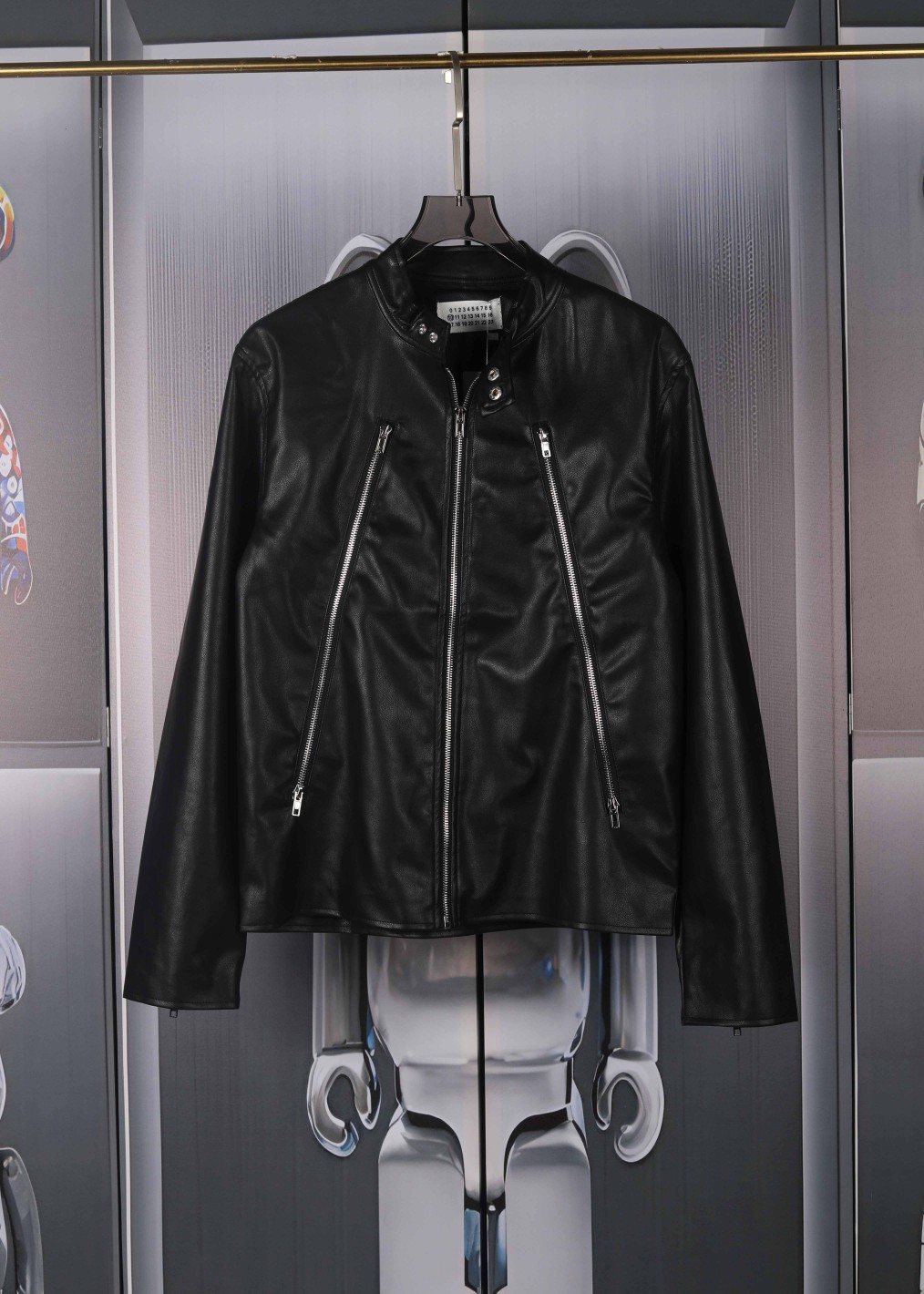 Maison Margiela MM6 Marguerite 24ss Leather Jacket in Black and Dark Gray - 图片 2