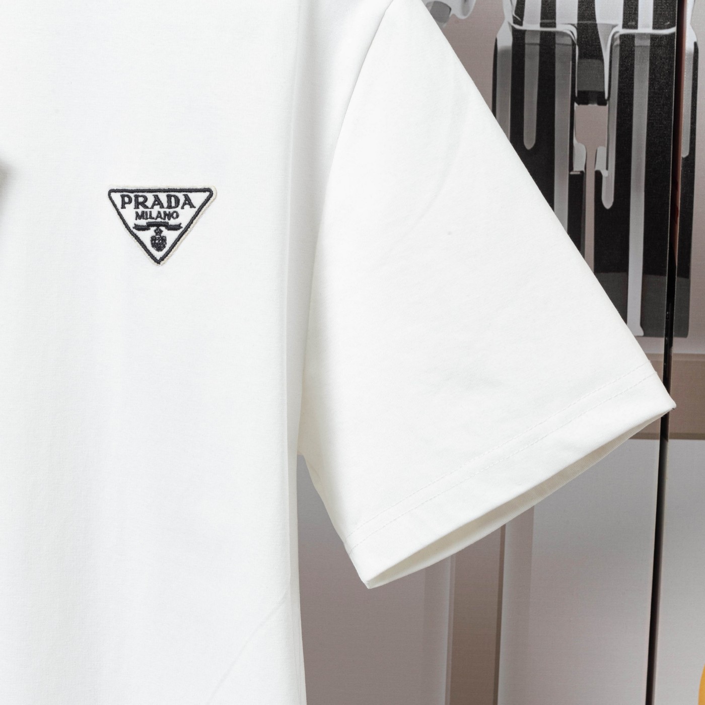 Prada New Embroidery Short Sleeves: High-Quality Cotton, Unique Design, Unisex, Various Sizes - 图片 7