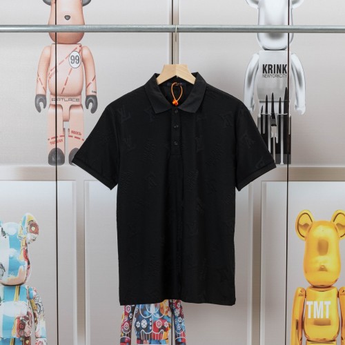 Louis Vuitton Spring/Summer Jacquard Polo Shirt - High-Quality Cotton 1 Louis Vuitton Spring/Summer Jacquard Polo Shirt - High-Quality Cotton