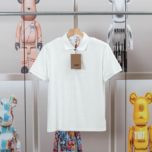 Burberry Jacquard Cotton Polo Shirt Short Sleeve B4001 - High Quality 1 Burberry Jacquard Cotton Polo Shirt Short Sleeve B4001 - High Quality