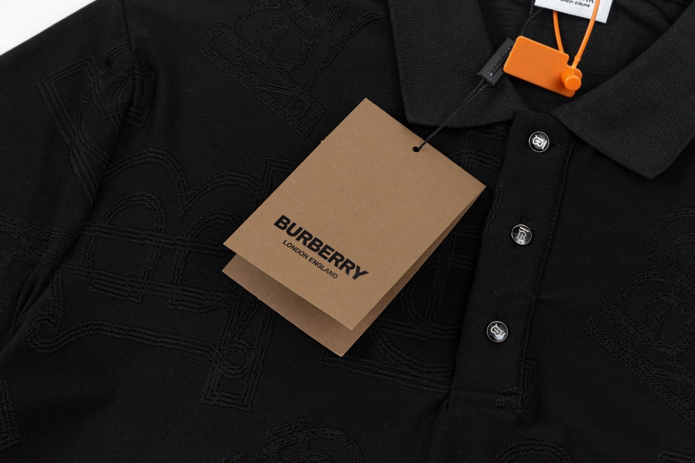 Burberry Men's Black Jacquard Cotton Polo Shirt | Short Sleeve, Classic Fit 5 a1740436581834 2752