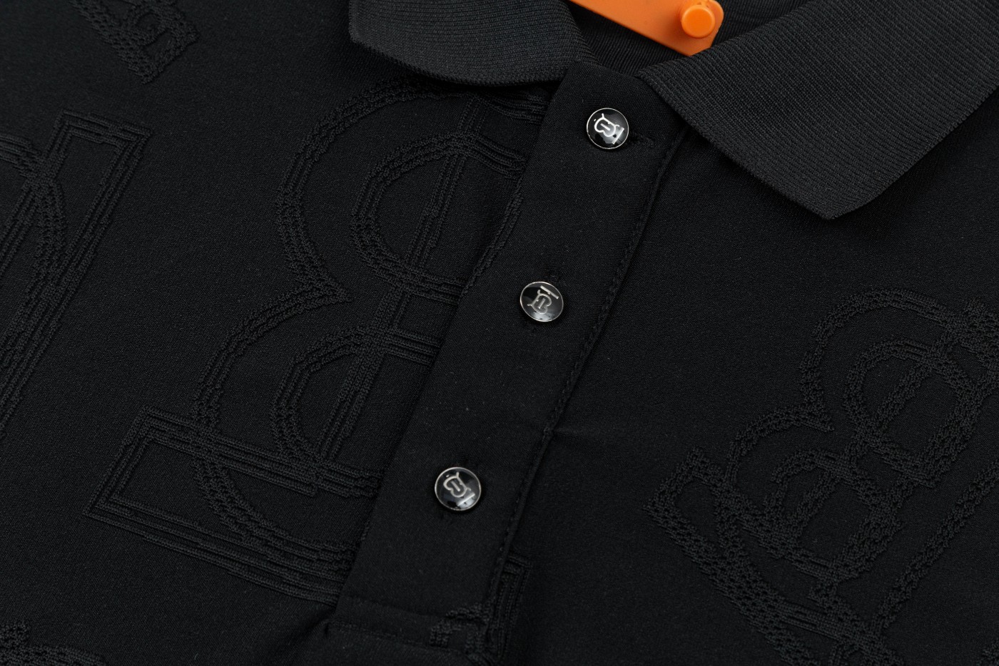 Burberry Men's Black Jacquard Cotton Polo Shirt | Short Sleeve, Classic Fit 6 a1740436581839 4585