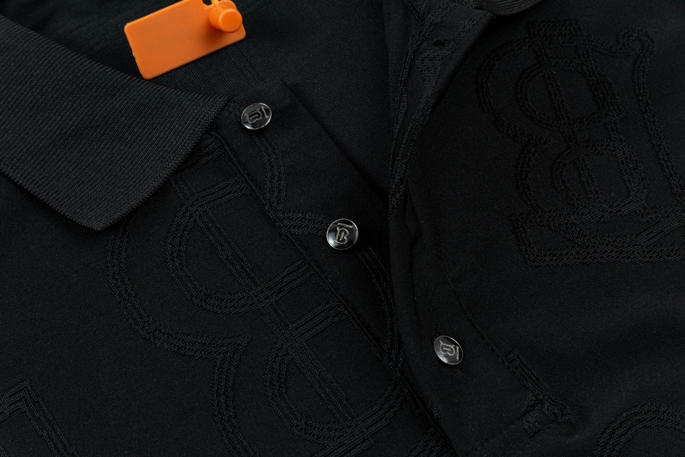 Burberry Men's Black Jacquard Cotton Polo Shirt | Short Sleeve, Classic Fit 7 a1740436581860 1657