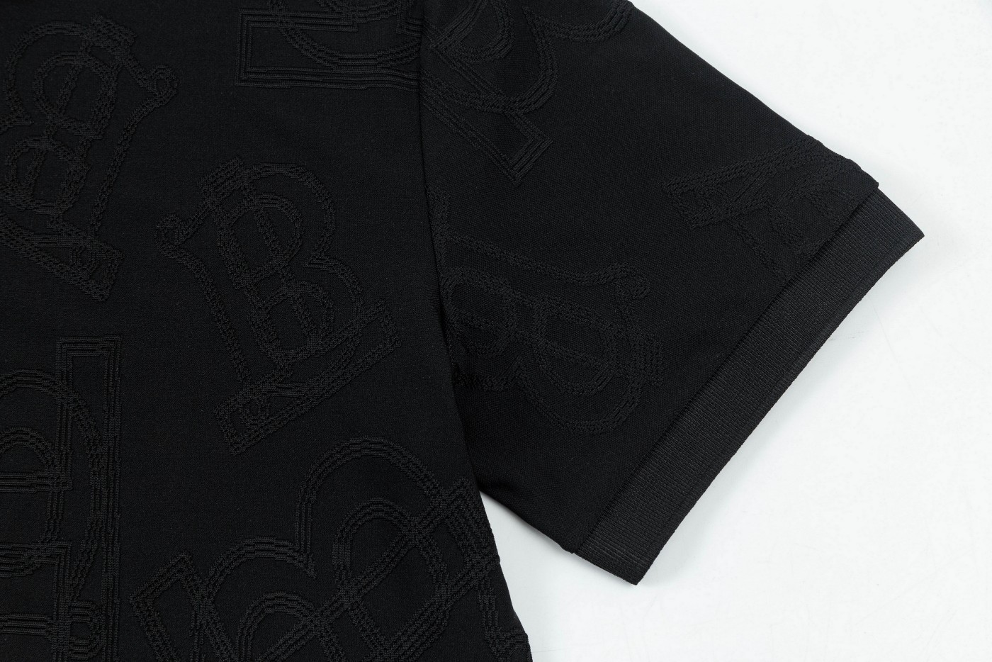 Burberry Men's Black Jacquard Cotton Polo Shirt | Short Sleeve, Classic Fit 8 a1740436582955 3187