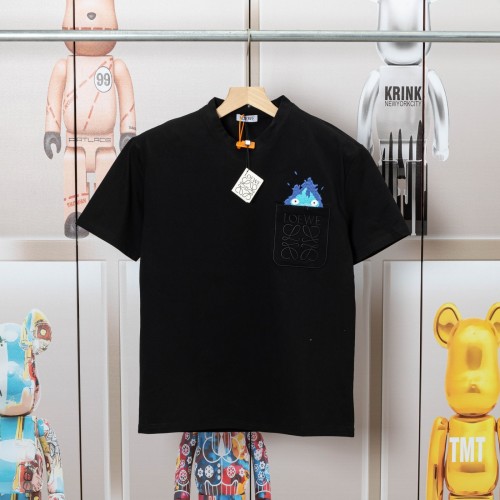 Loewe Pocket Embroidered Short-Sleeve T-Shirt, High-Quality Cotton Fabric 1 Loewe Pocket Embroidered Short-Sleeve T-Shirt, High-Quality Cotton Fabric