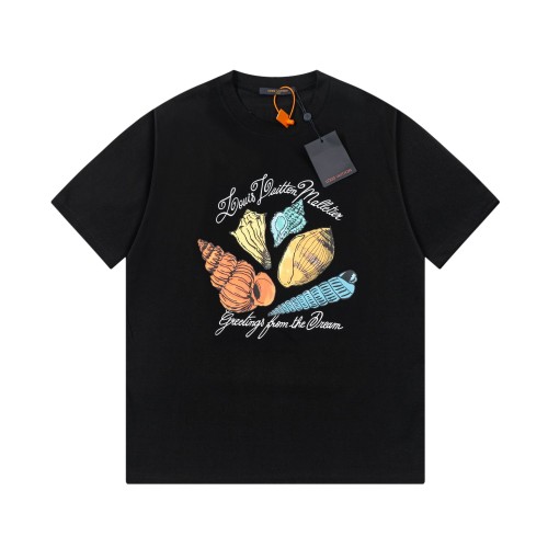 Louis Vuitton Spring/Summer Printed Short Sleeve T-Shirt High-Quality Nylon
