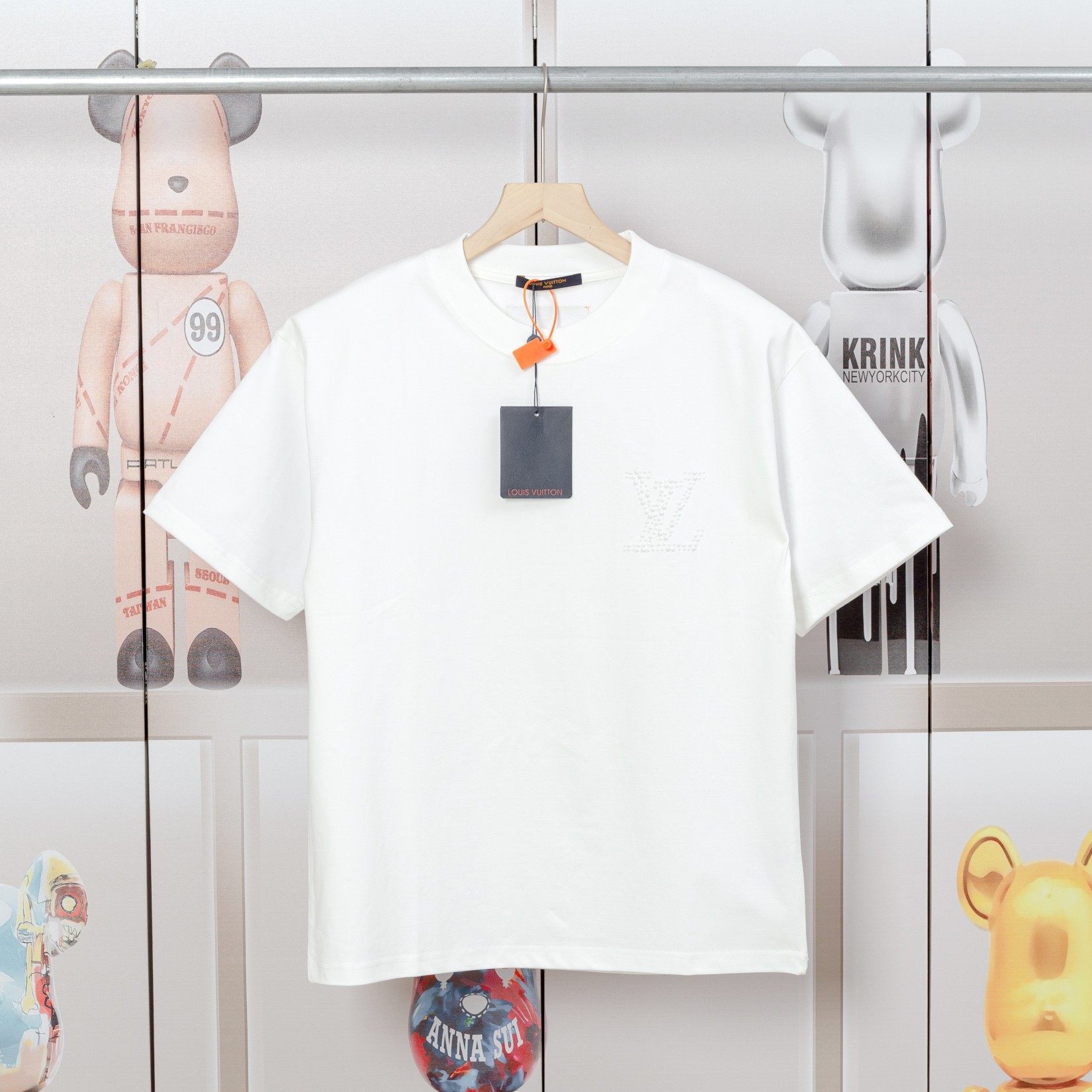 .00「D💓」 LV路易驴家早春珍珠提花压珠新款短袖T恤，高...