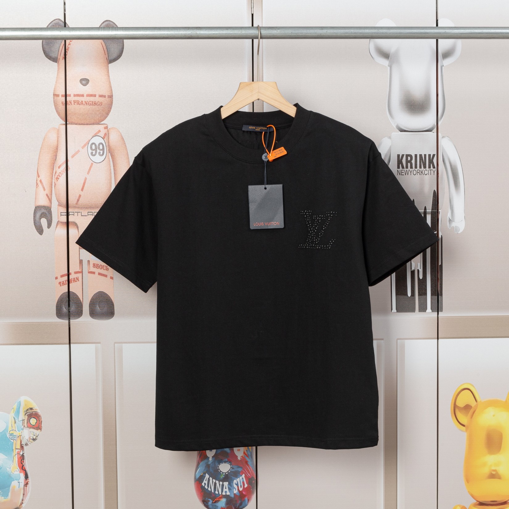 .00「D💓」 LV路易驴家早春珍珠提花压珠新款短袖T恤，高...