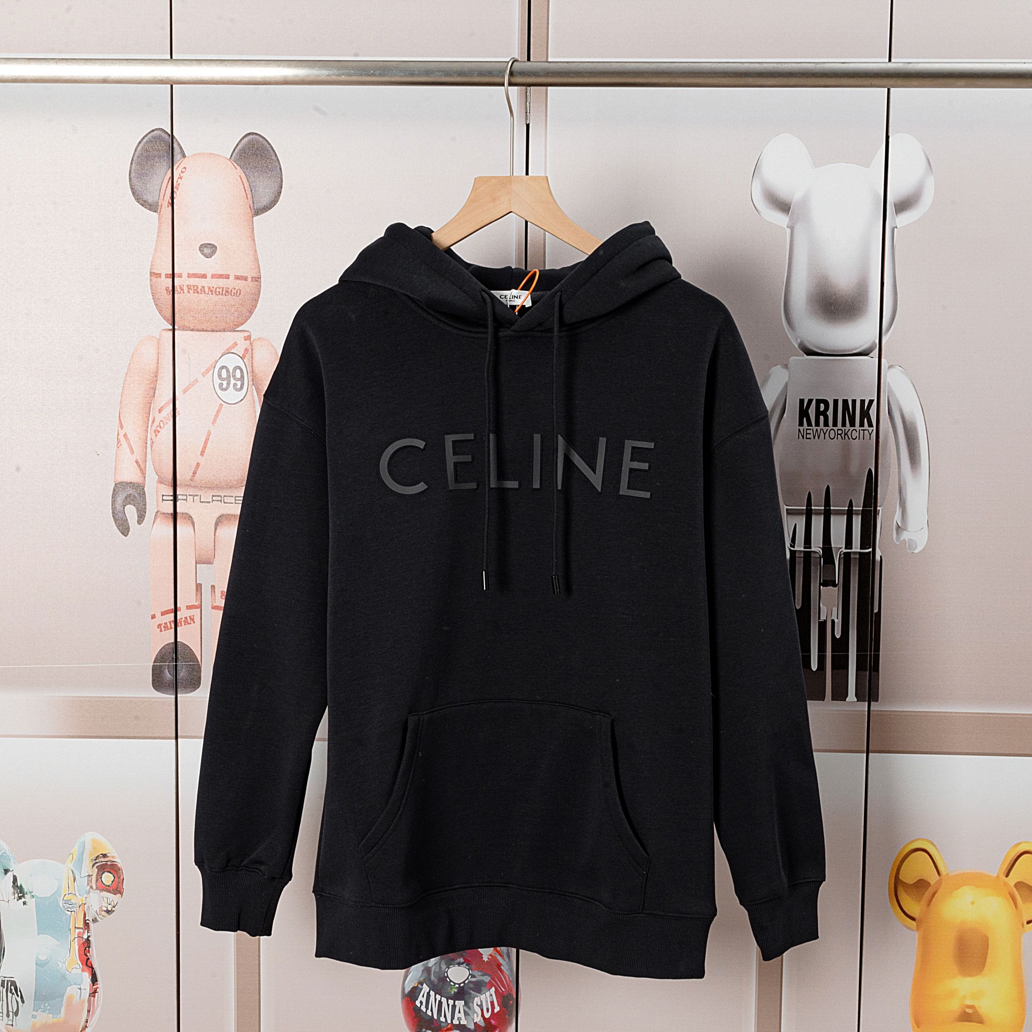 CELINE sudadera con capucha forrada para otoño/invierno. Tejido suave y cómodo, afelpado compuesto, confección fina. Ta…
