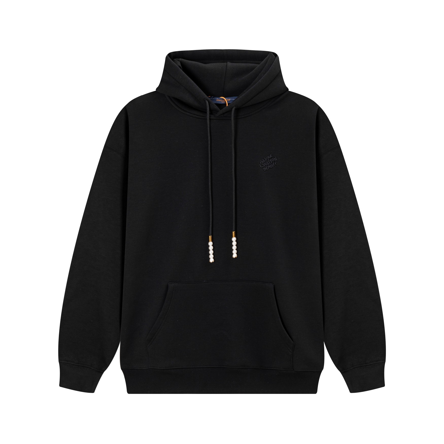 LV驴家路易新款刺绣连帽卫衣 采用奥粒绒复合.珍珠吊坠精美做工 🔥前胸Logo立体刺绣.还原特殊工艺带来的潮流,定制定染,三标齐全 非市场普通版本 随意对比 品质绝对保证 颜色:黑色 白色 【款号A3393】