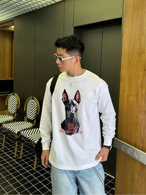 Givenchy 2025 Long Sleeve T-Shirt with Dog Print - Unisex, Casual Fit 1 Givenchy 2025 Long Sleeve T-Shirt with Dog Print - Unisex, Casual Fit