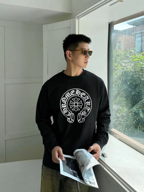 Chrome Hearts Long Sleeve T-Shirt Round Neck Logo Print Casual Unisex 1 Chrome Hearts Long Sleeve T-Shirt Round Neck Logo Print Casual Unisex