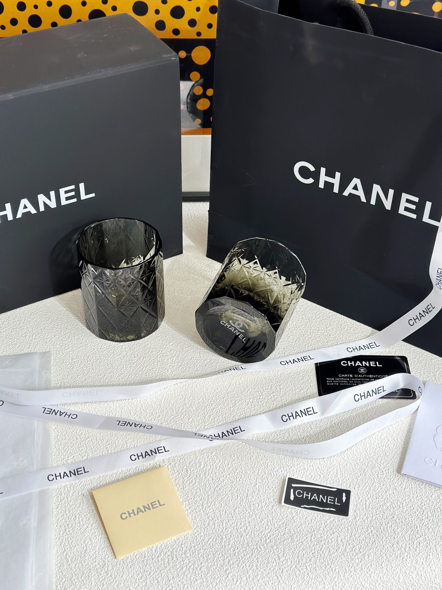 CHANEL Vintage Cut Crystal Glasses (Pair - Comprehensive 2