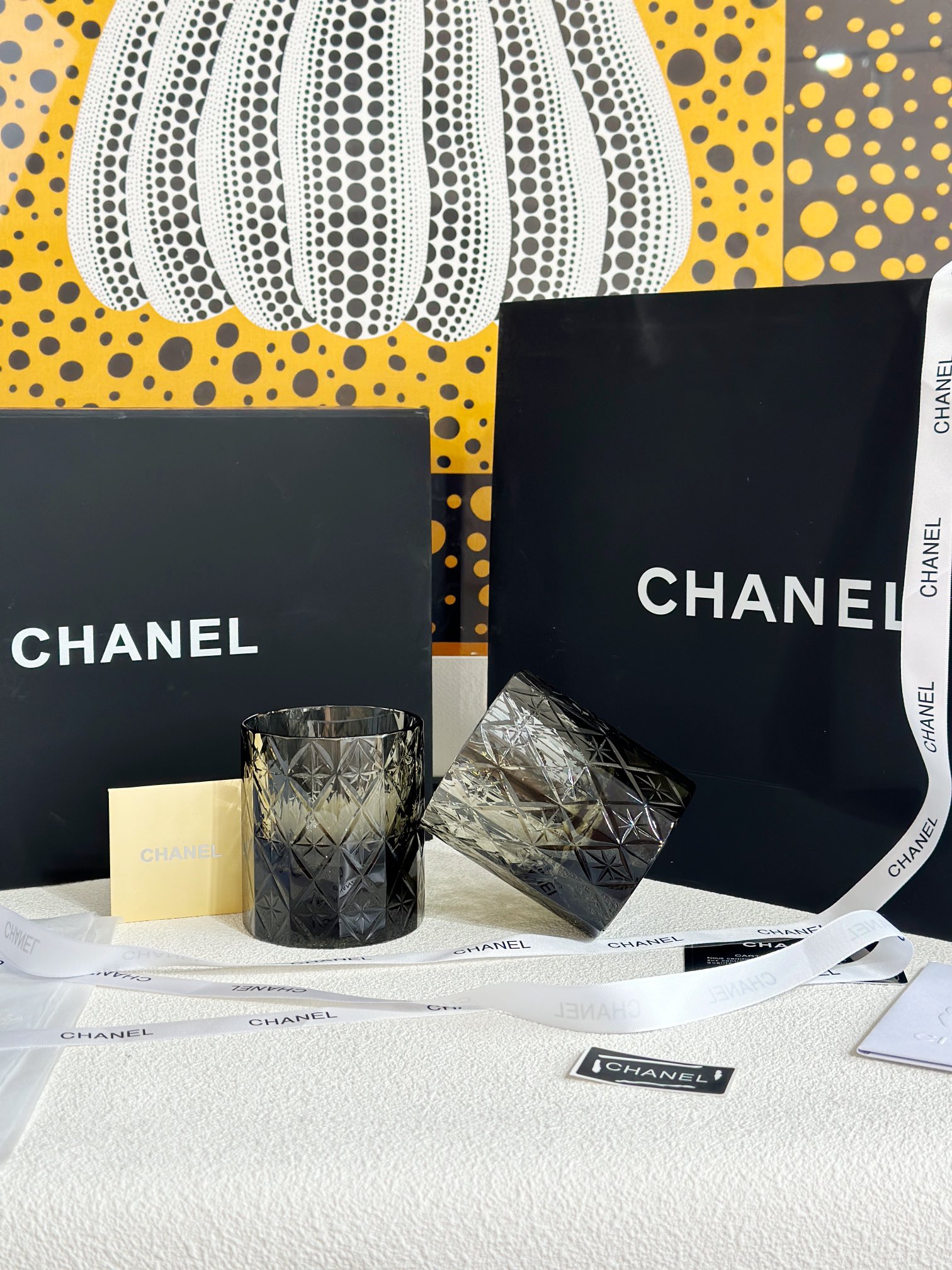 CHANEL Vintage Cut Crystal Glasses (Pair - Comprehensive 4