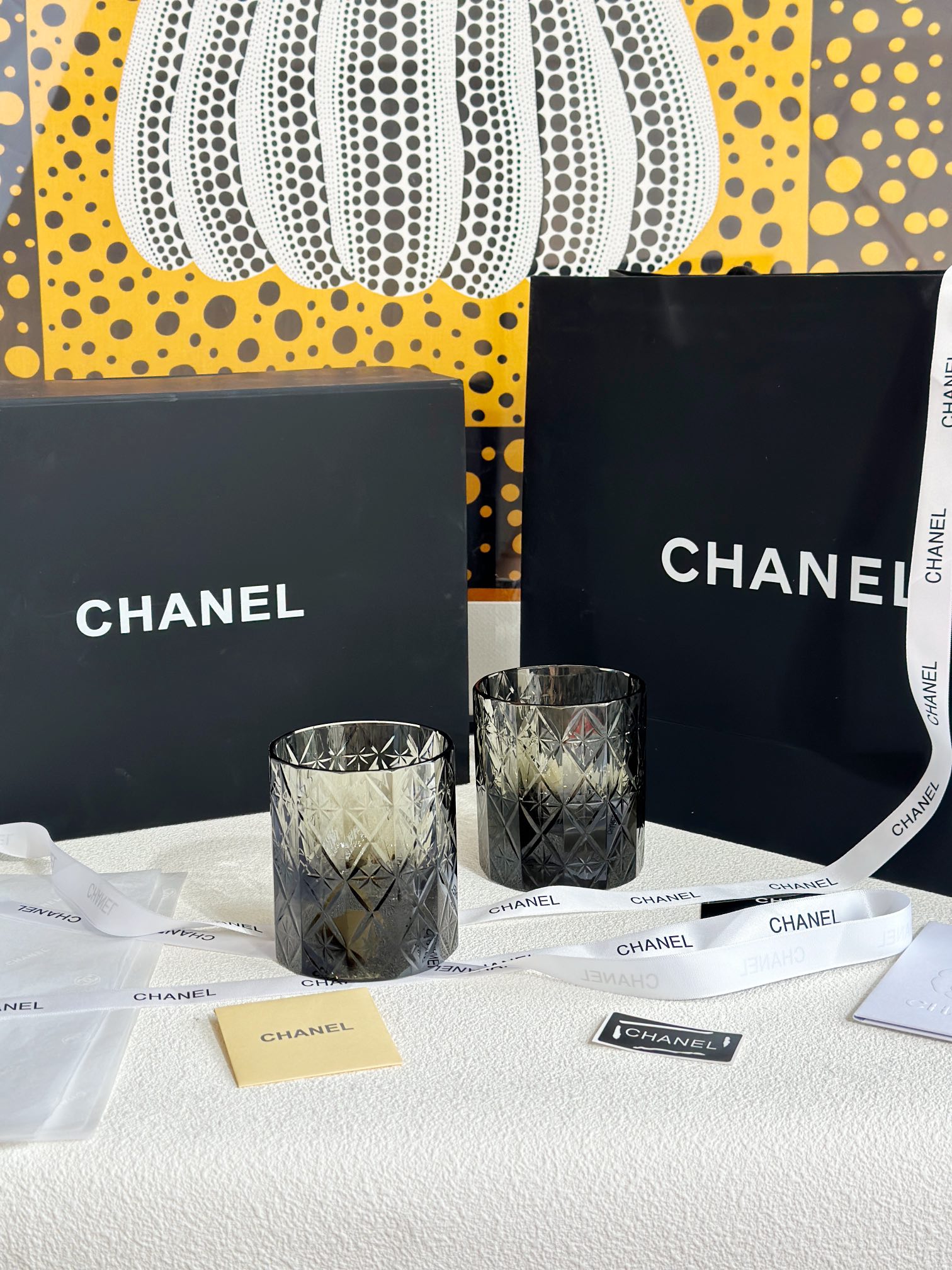 CHANEL Vintage Cut Crystal Glasses (Pair - Comprehensive 3