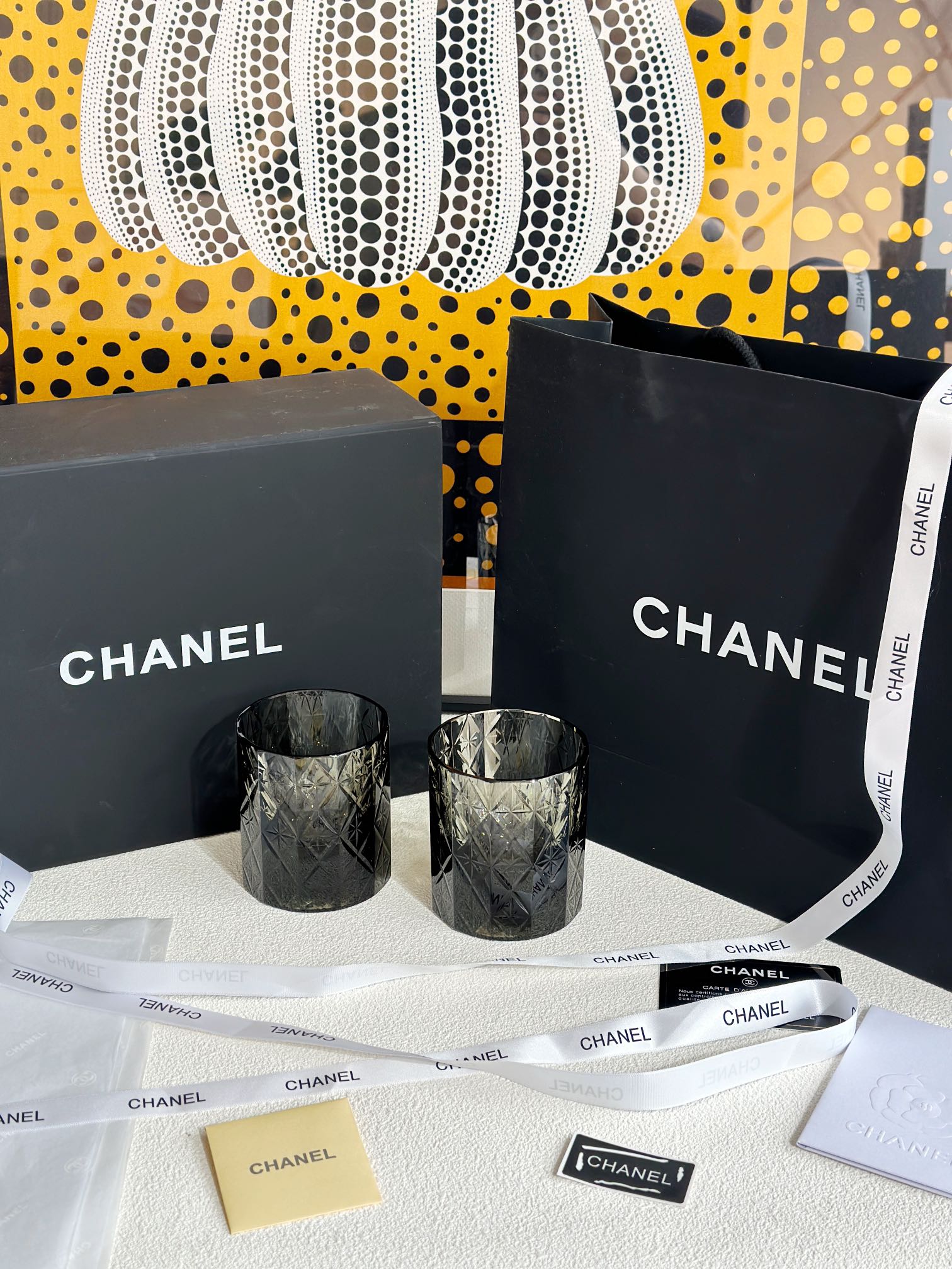 CHANEL Vintage Cut Crystal Glasses (Pair - Comprehensive
