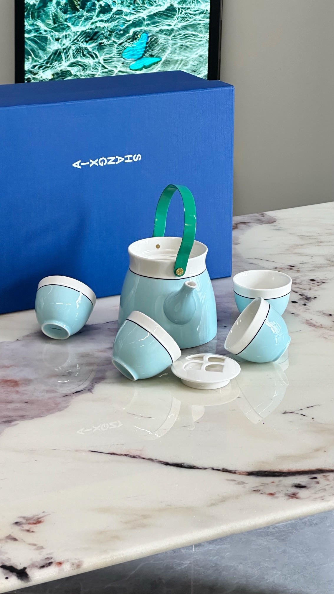 SHANGXIA Celadon Porcelain Tea Set. - Comprehensive 5