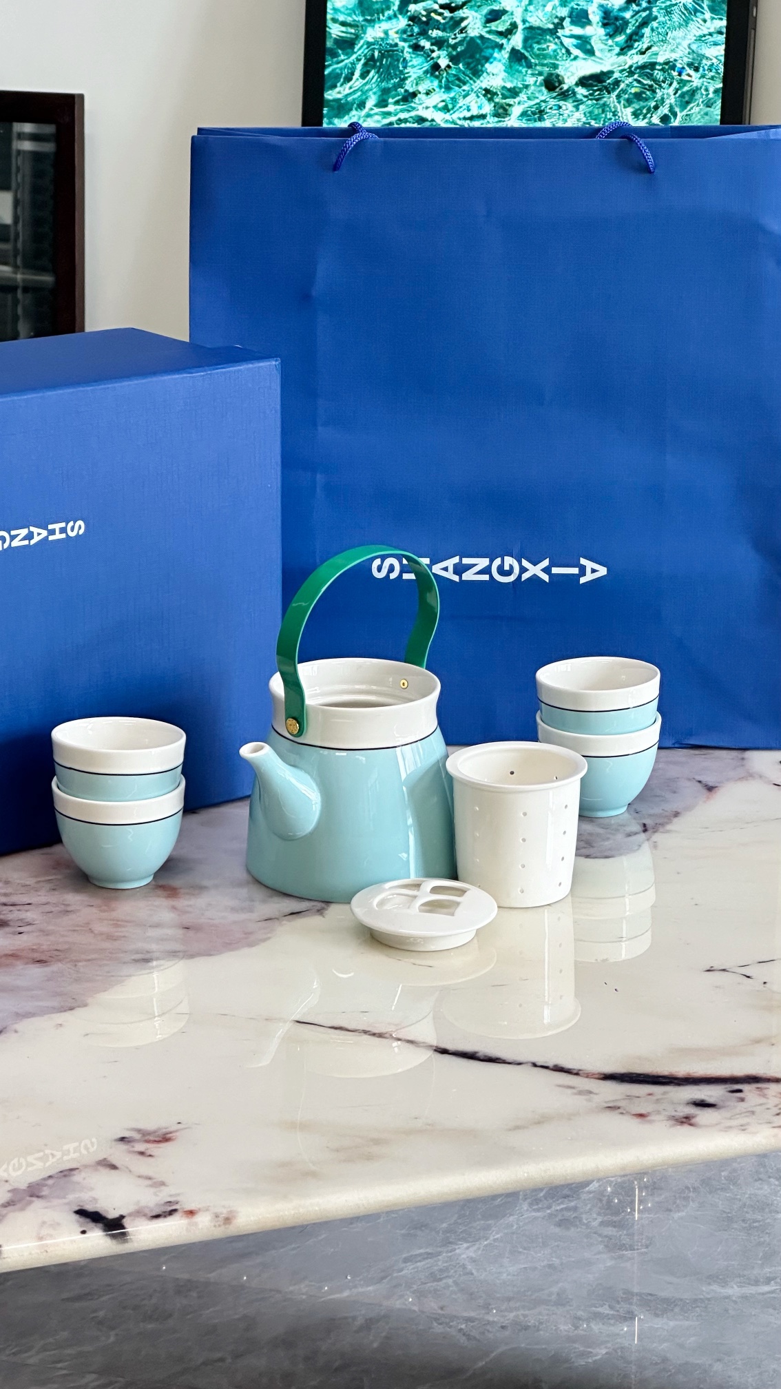 SHANGXIA Celadon Porcelain Tea Set. - Comprehensive 3