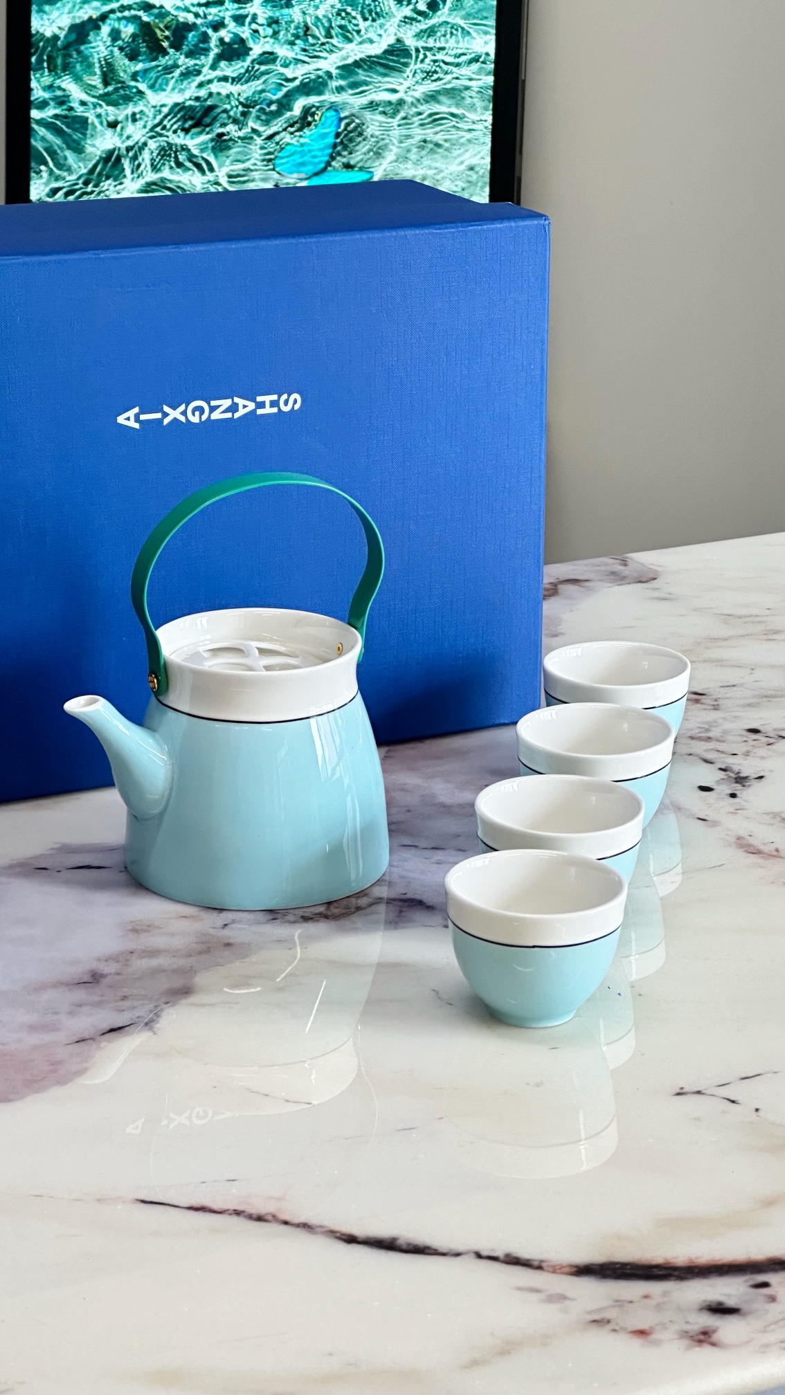 SHANGXIA Celadon Porcelain Tea Set. - Comprehensive 6