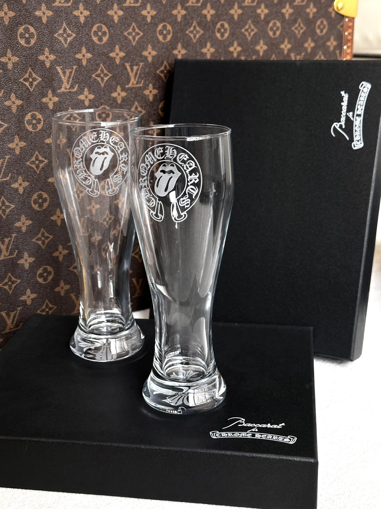 Chrome Hearts × Baccarat Crystal Beer Glass Set (Pair - Comprehensive 4