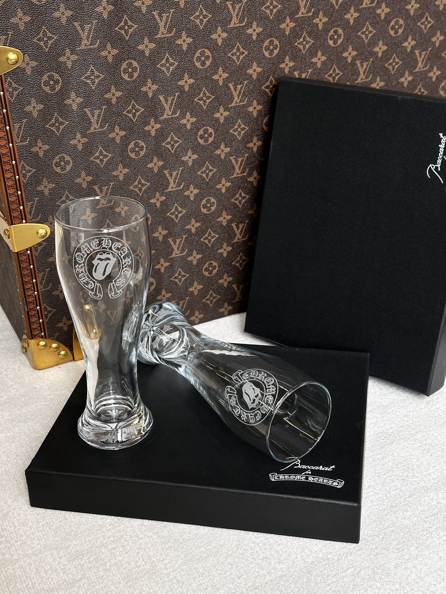 Chrome Hearts × Baccarat Crystal Beer Glass Set (Pair - Comprehensive 6