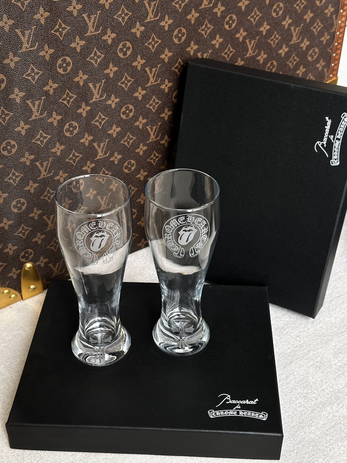 Chrome Hearts × Baccarat Crystal Beer Glass Set (Pair - Comprehensive 5