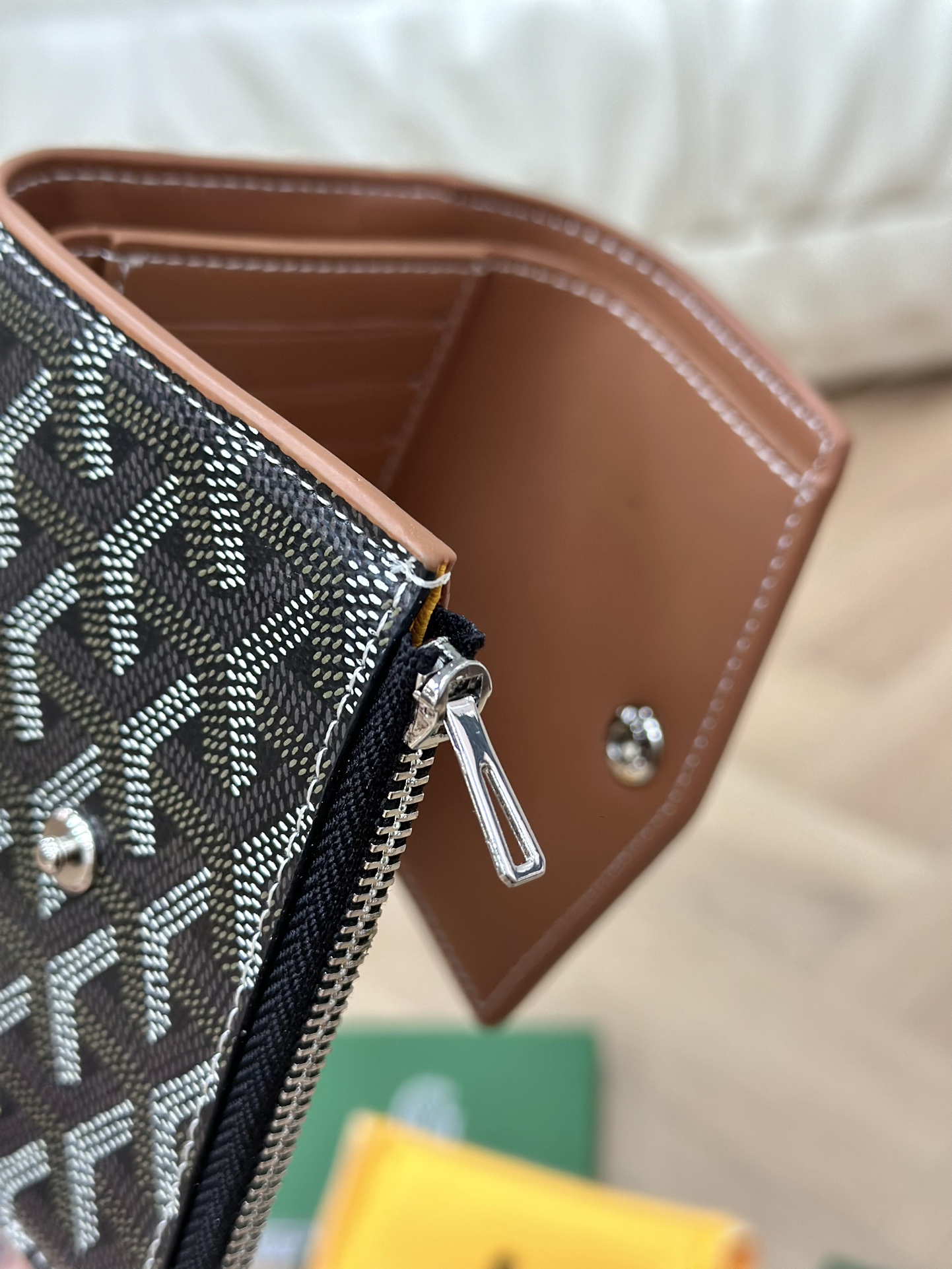 Detailed interior view of the fully opened wallet - Comprehensive 5